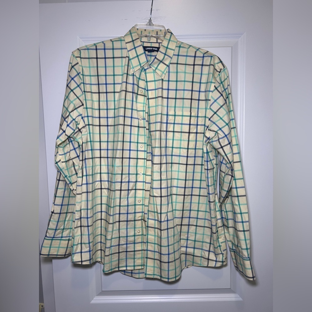 Men's Checkered Shirt - Blue and Yellow